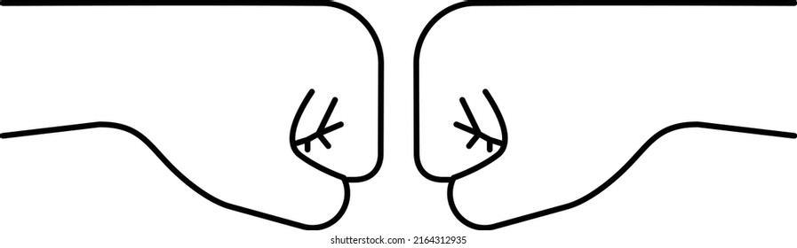 Two men fighting with fists, vector illustration