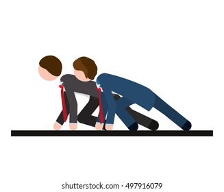 two men formal suit race