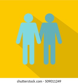 Two men gay icon. Flat illustration of two men gay vector icon for web
