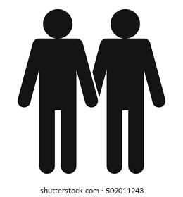 Two men gay icon. Simple illustration of two men gay vector icon for web