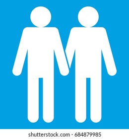 Two men gay icon white