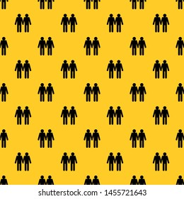 Two men gay pattern seamless vector repeat geometric yellow for any design