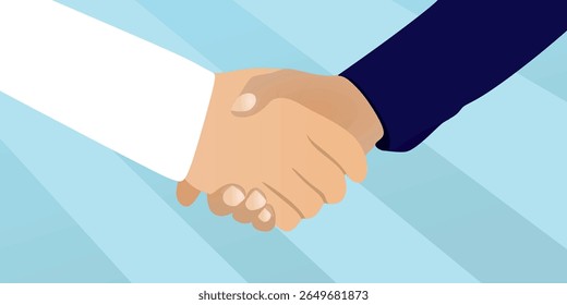 Dos hombres apretón de manos. Ilustración vectorial