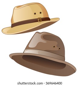 Two men hats. Vector.