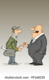 Two men on something dispute among themselves