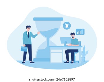 los dos hombres están planeando un concepto de tendencia de negocios ilustración plana