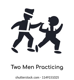 Two Men Practicing Karate icon vector isolated on white background for your web and mobile app design, Two Men Practicing Karate logo concept