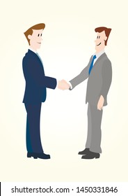  Two men shake hands.Vector image.
