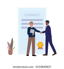 Two men shaking hands. Sealing the deal. 