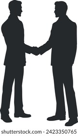 two men shaking hands without background