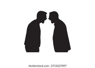 Zwei Männer schreien Silhouette Illustration