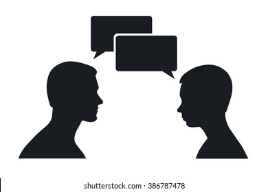 Two Men Silhouette Talking
