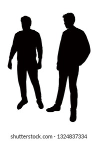 two men , silhouette vector