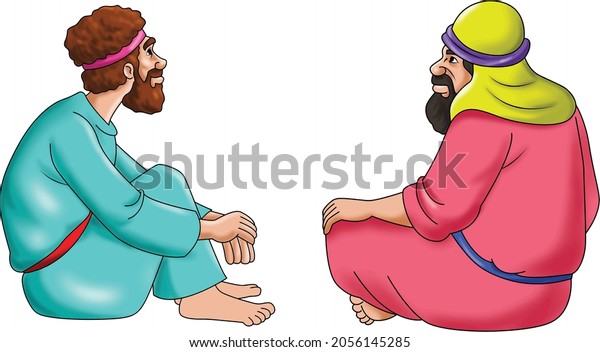 Two Men Sitting Arab Islamic History Stock Vector (Royalty Free ...