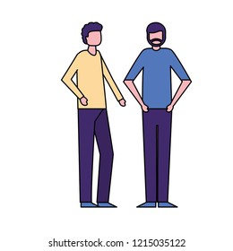 two men standing on white background