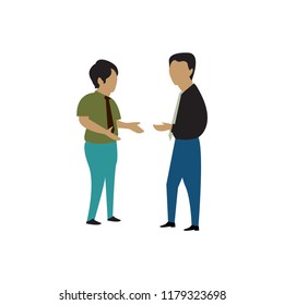 two men are talking logo icon design template vector