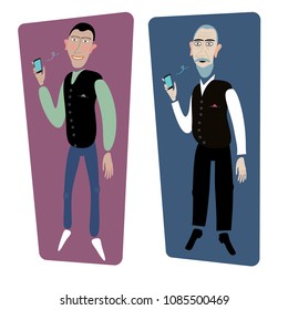 two men talking on the phone