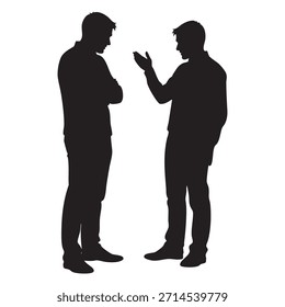 Zwei Männer sprechen Silhouette Keywords: männer, gespräch, gespräch, diskussion, silhouette