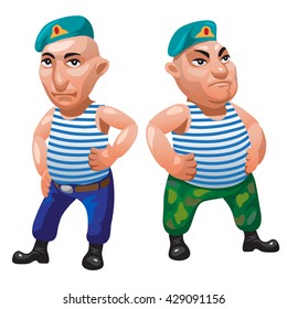 Two men in uniform. Vector illustration.