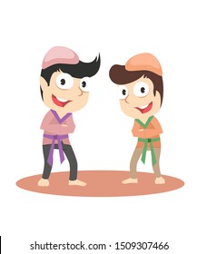 two men wear same clothes vector illustration