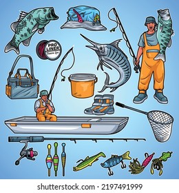 two men were fishing and one of them was holding the catch, both of them didn't forget to bring their fishing gear.
