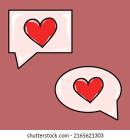 Two messages with red heart