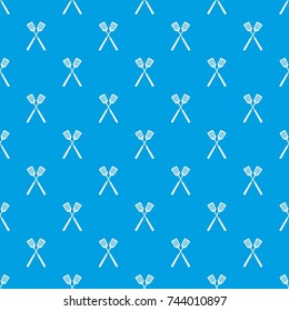 Two metal spatulas pattern repeat seamless in blue color for any design. Vector geometric illustration