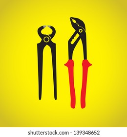 two metalic pliers - illustration