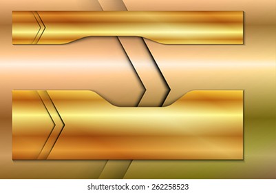 The two metallic banners on metallic background