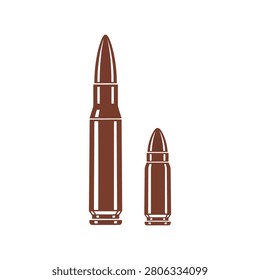 Two metallic bullets close up studio shot isolated on white gun ammunition ammunition detail vector