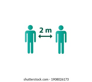 Social Distancing Icon Two People Arrow Stock Vector (Royalty Free ...