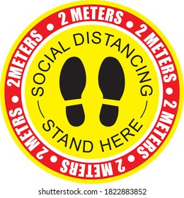 Two meters social distancing sign