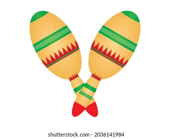 Two Mexican maracas. vector illustration