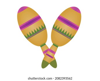 Two Mexican maracas. vector illustration
