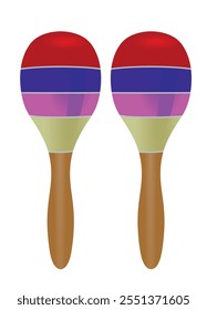 Two Mexican maracas. vector illustration