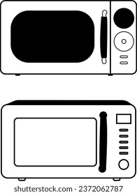 Two Microwave Ovens Vector Illustration | A vector collection featuring two microwave ovens, modern kitchen appliances for quick and convenient cooking. 