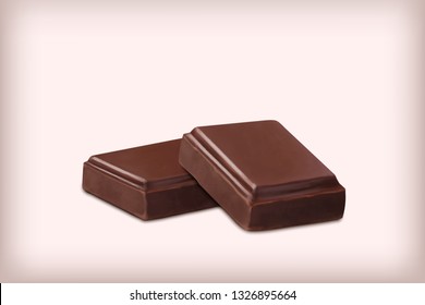 Two milk chocolate bars, vector illustration.