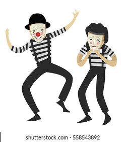 two mimes acting