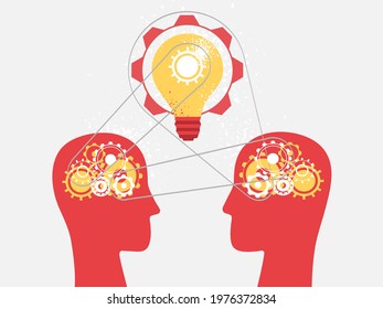 Two minds share ideas through mechanical mechanisms