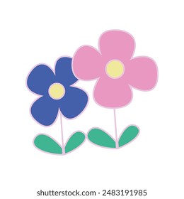 Two mini flower tree artwork for your print or embroidery project, 