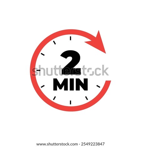 Two minutes icon vector design template isolated on white background