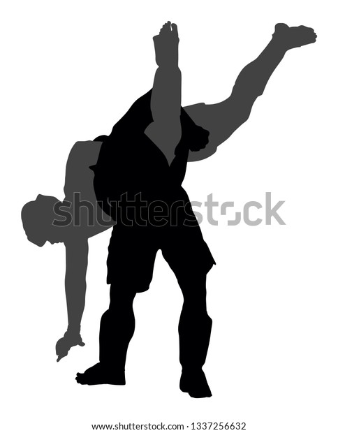 Two Mma Fighters Vector Silhouette Illustration Stock Vector (Royalty ...