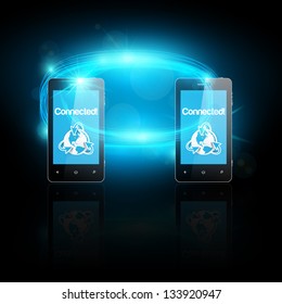 Two mobile phone connected