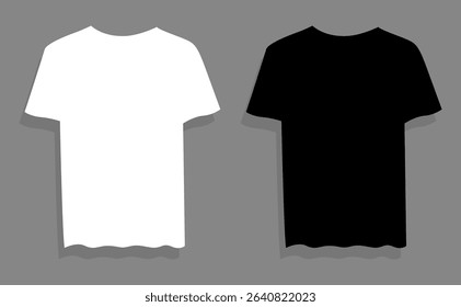 Two mockup t-shirts white and black vector illustration