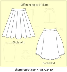 Two models of skirts. Simple flat vector illustration.