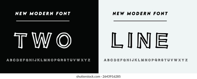 Two Modern beauty font alphabet logo. Typography beautiful luxury minimal elegant serif fonts fashion wedding vintage retro logos. vector illustration