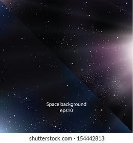 Two modern design space backgrounds. Blue and purple variation. Sizable and editable square background. Deep universe.