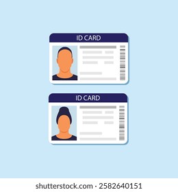 Two Modern ID Card Design Template. ID card design in flat style