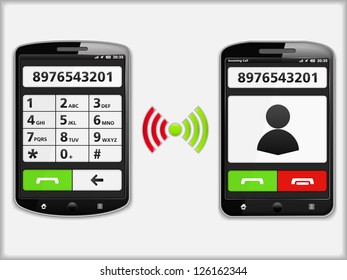 Two modern mobile phones, vector eps10 illustration