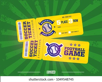 two modern professional design of baseball tickets in green theme